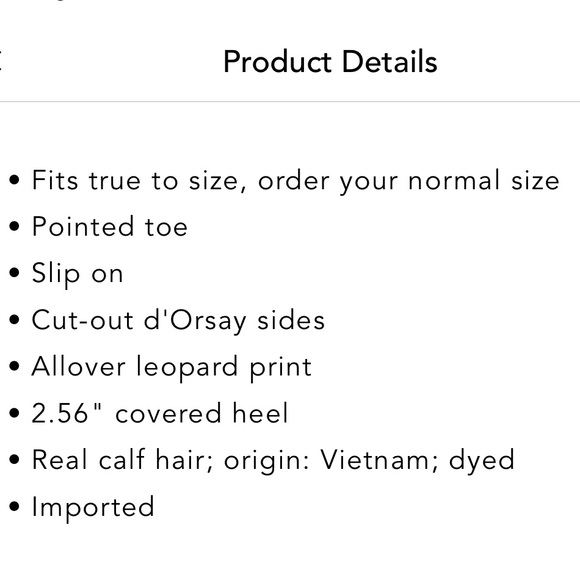 Sam Edelman Jaina d'Orsay Pumps Leopard Calf Hair - Picture 8 of 8